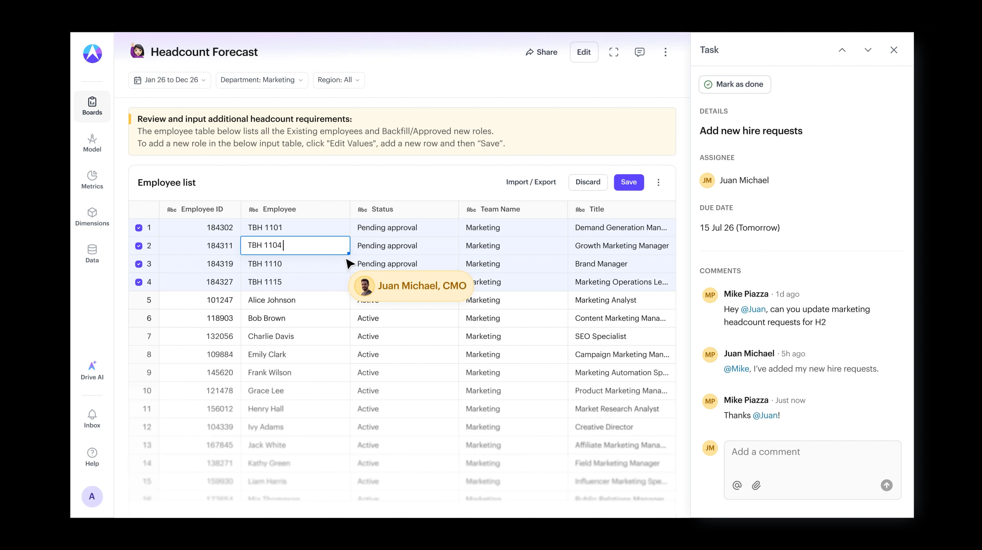 Budgeting in Drivetrain